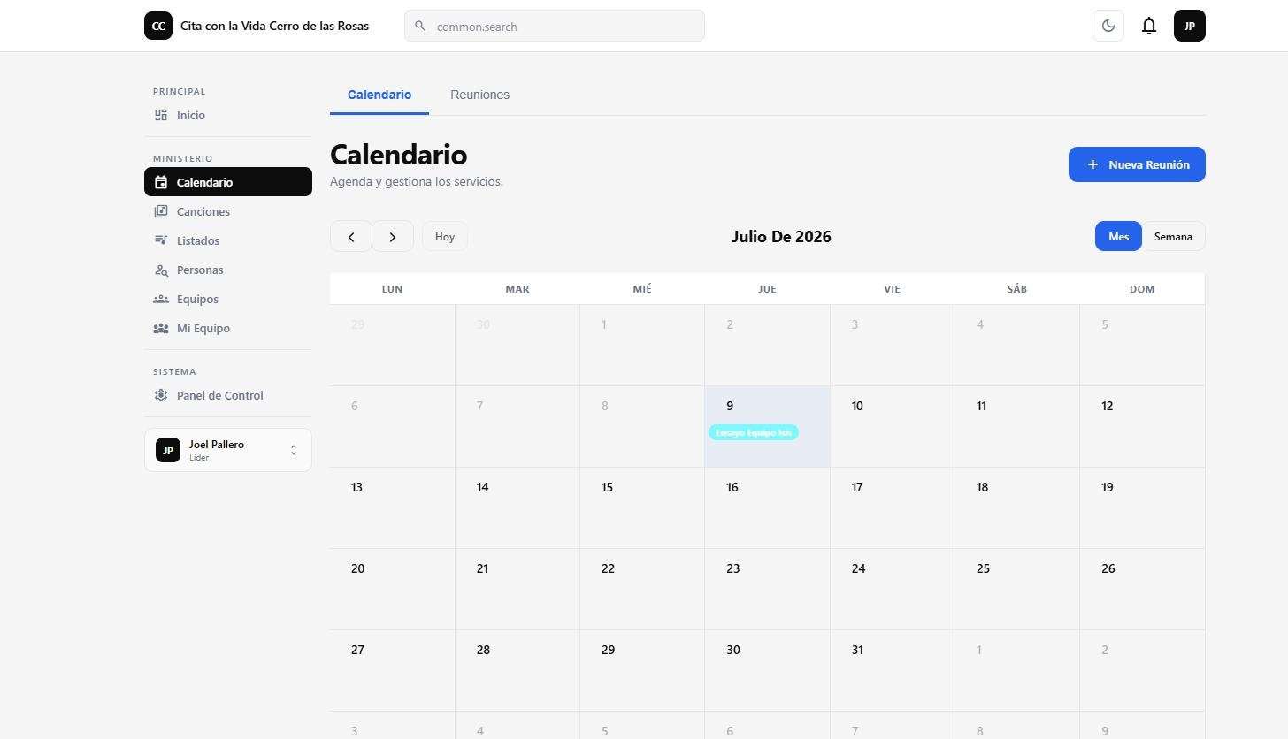 Vista mensual del calendario