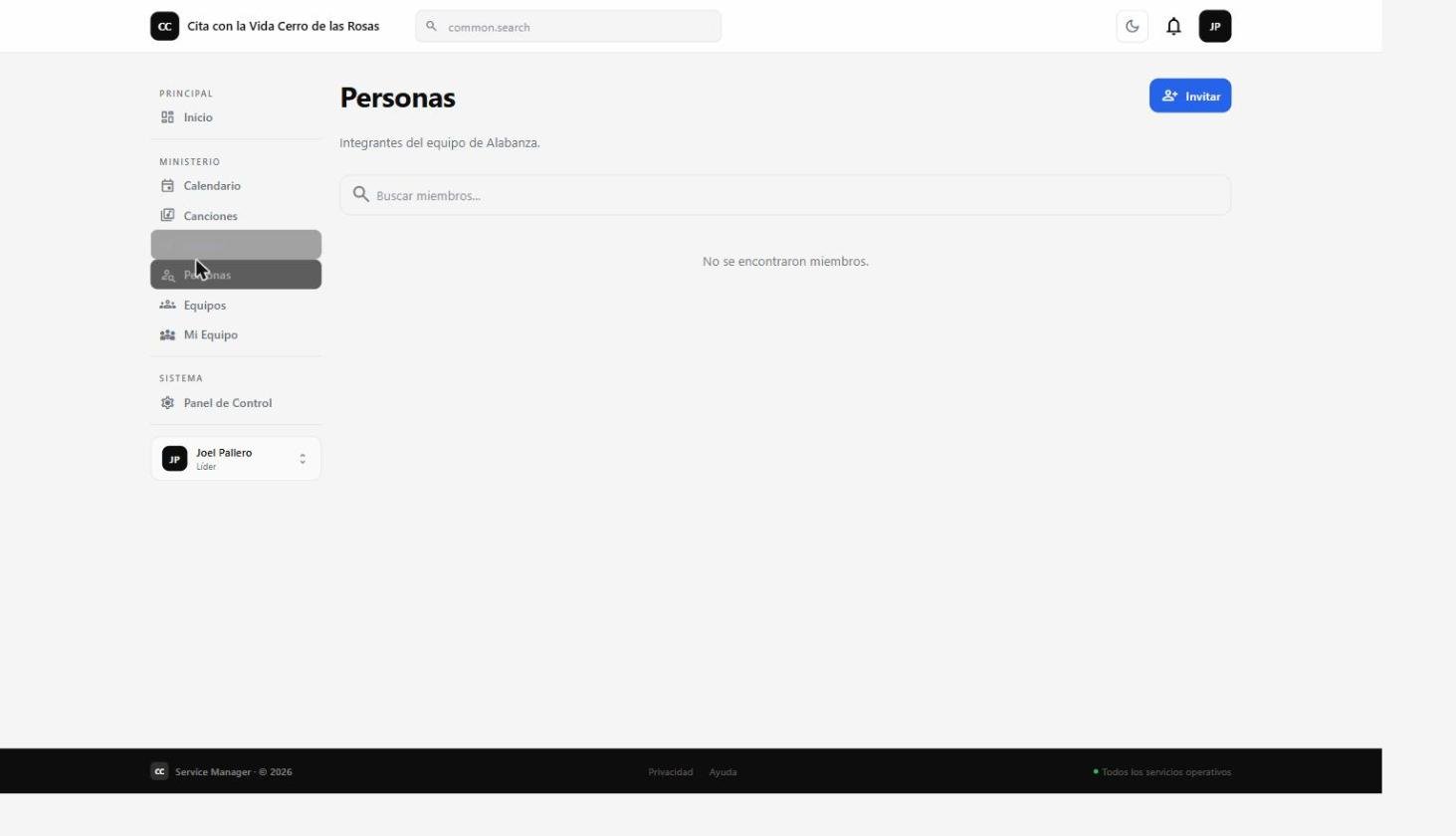 Vista de Personas sin miembros cargados
